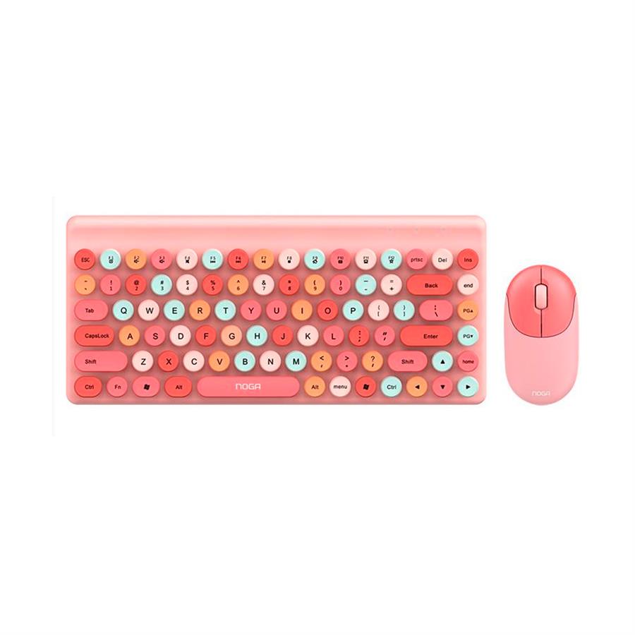 Kit Teclado Y Mouse Noga S5700  Inalambrico Rosa