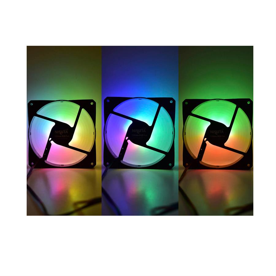 Cooler Nisuta Kit  x2 RGB de 120mm con conector molex 4 pines FAN122L