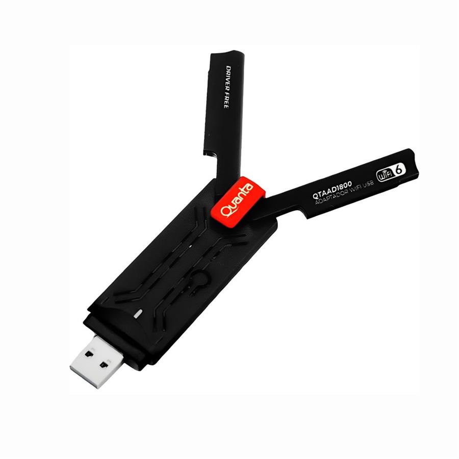 QTAAD1800 Placa De Red WiFi USB Quanta  WiFi 6 Doble Banda 1800 Mbps Alta Velocidad