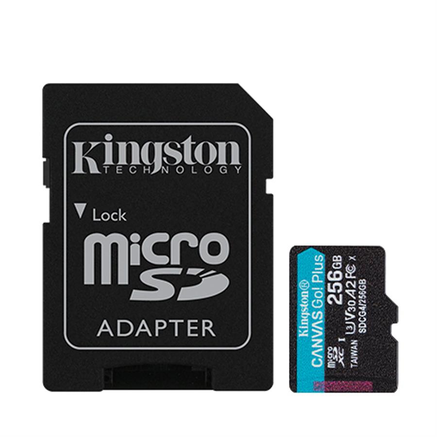 Tarjeta Micro Sd Kingston 256Gb C/Adap Gen4 200MB/s Canvas Go Plus 4K Camara Drones