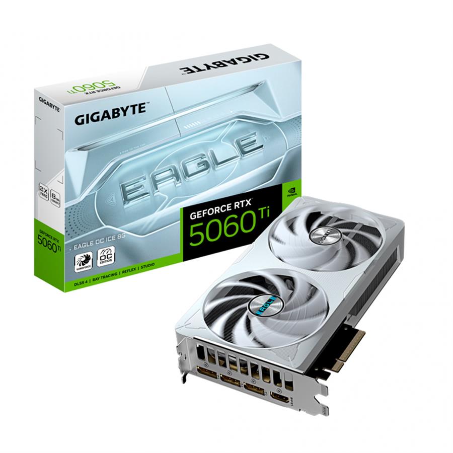 Placa De Video Gigabyte Rtx 5060Ti Eagle Oc Ice 8gb (White)