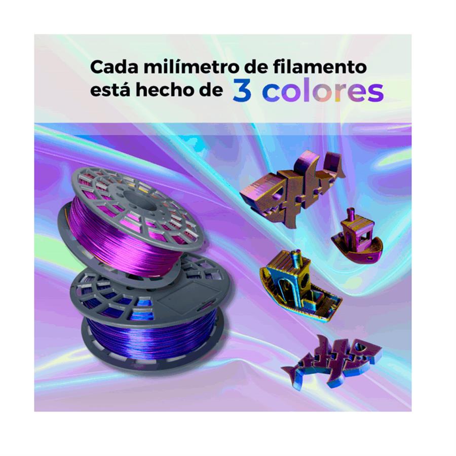 Filamento Tricolor GST3D SILK 1Kg Para Impresora 3D Sin Caja
