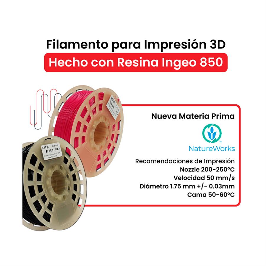 Filamento GST3D PLA+ 1Kg Para Impresora 3D