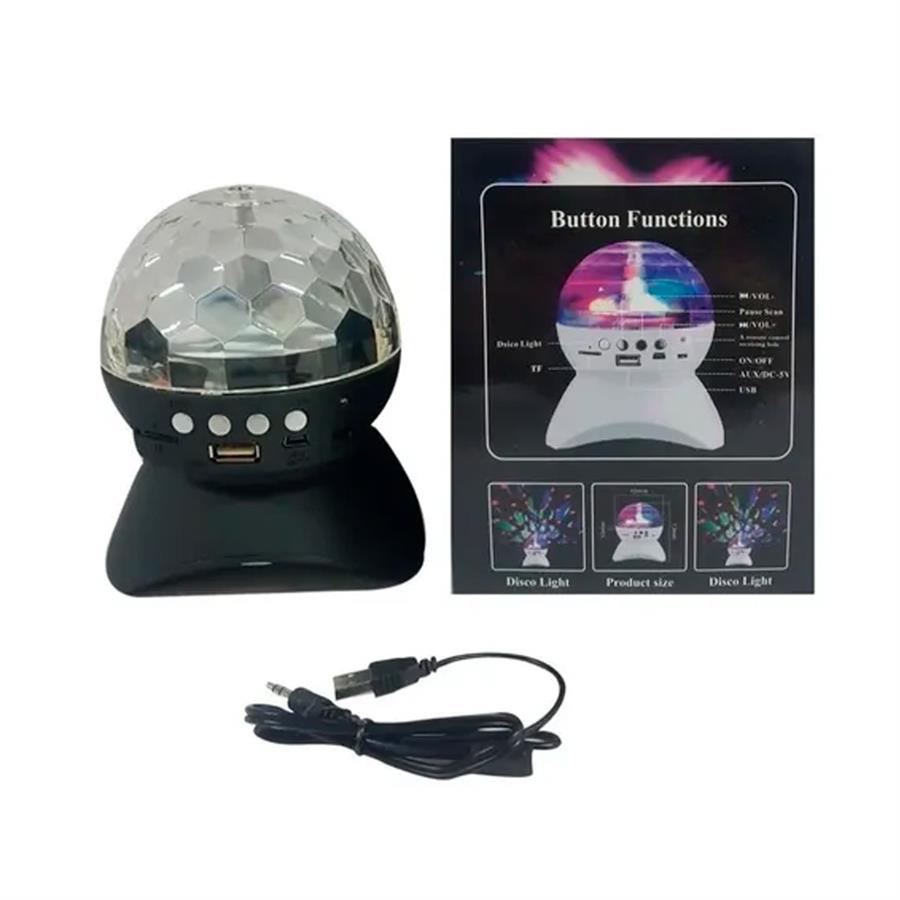 Parlante Luz Bola Led Bluetooth Usb Portatil