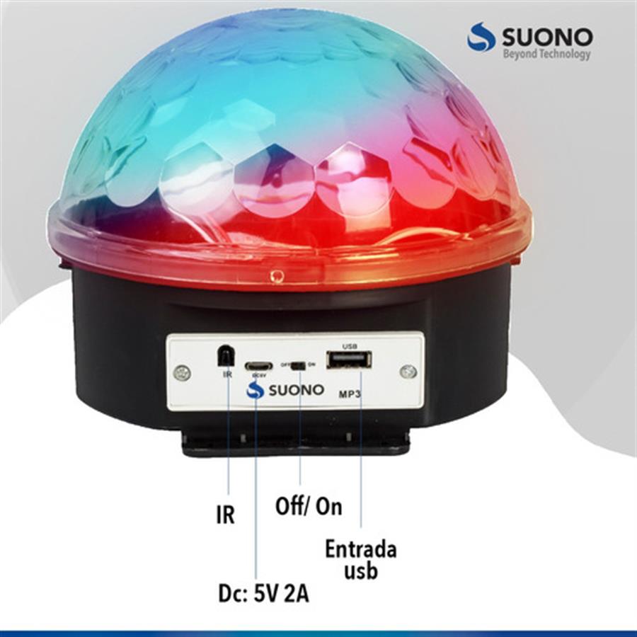 Bola Led Suono Jellytec Usb Rgb Audioritmica
