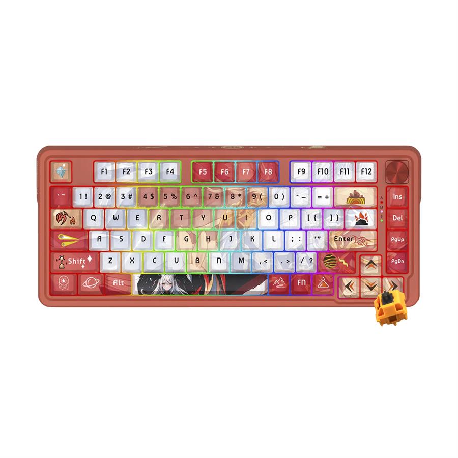 Teclado Gamer Mecánico Redragon K673AK-RGB-PRO Eisa Ucal Pro Wireless / RGB / Inglés - Rojo