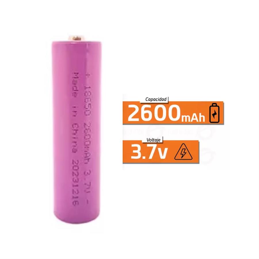 Pila Bateria Recargable 18650 2600mah 3.7v Con Punta