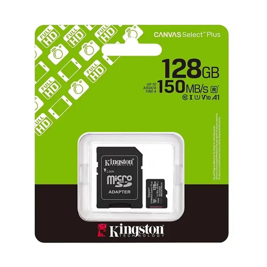 Tarjeta Micro Sd Kingston 128Gb C/Adap Gen3 150MB/s Canvas S Plus Cl10