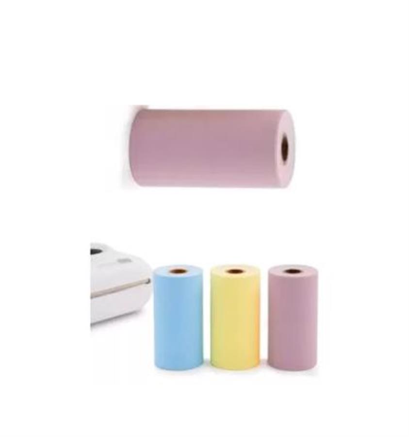 Papel Rollo Mini Impresora Termica Color Pastel Rosa x Unidad