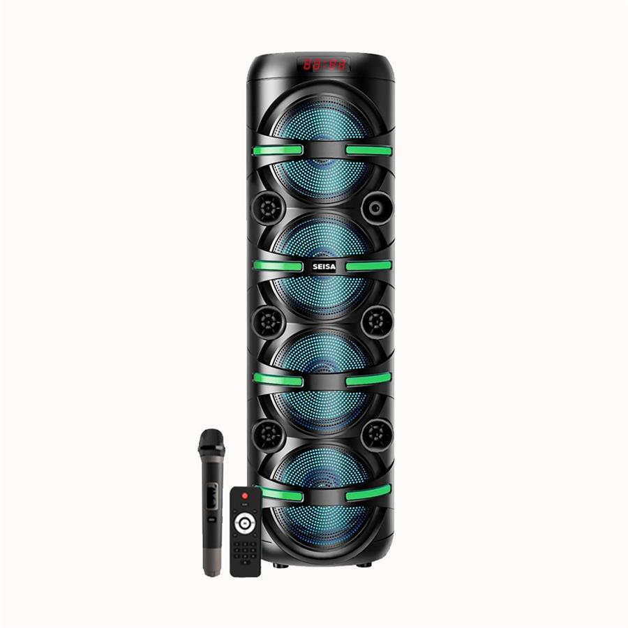 Parlante Portátil Bluetooth Seisa YX-C8403 8” x4 RGB Con Micrófono