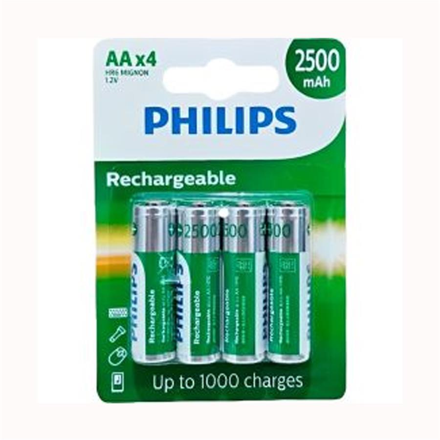 Pilas Recargables AA Philips 2500Mah Blister X 4 Unidades