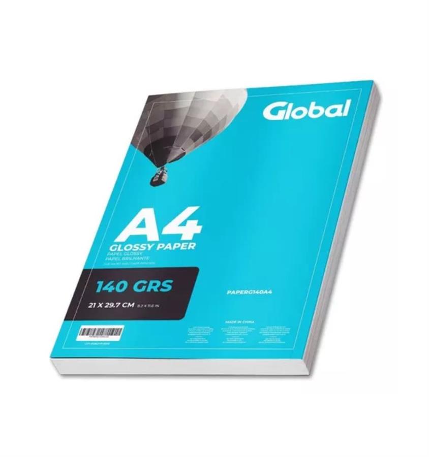 Papel Global Photo Glossy A4 140g 20 Hojas