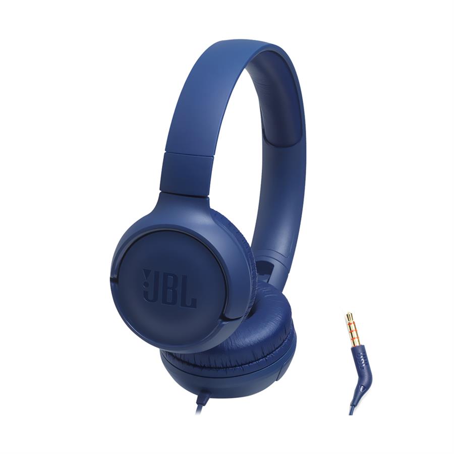 Auricular JBL Tune T500 Pure Bass Con Cable Azul